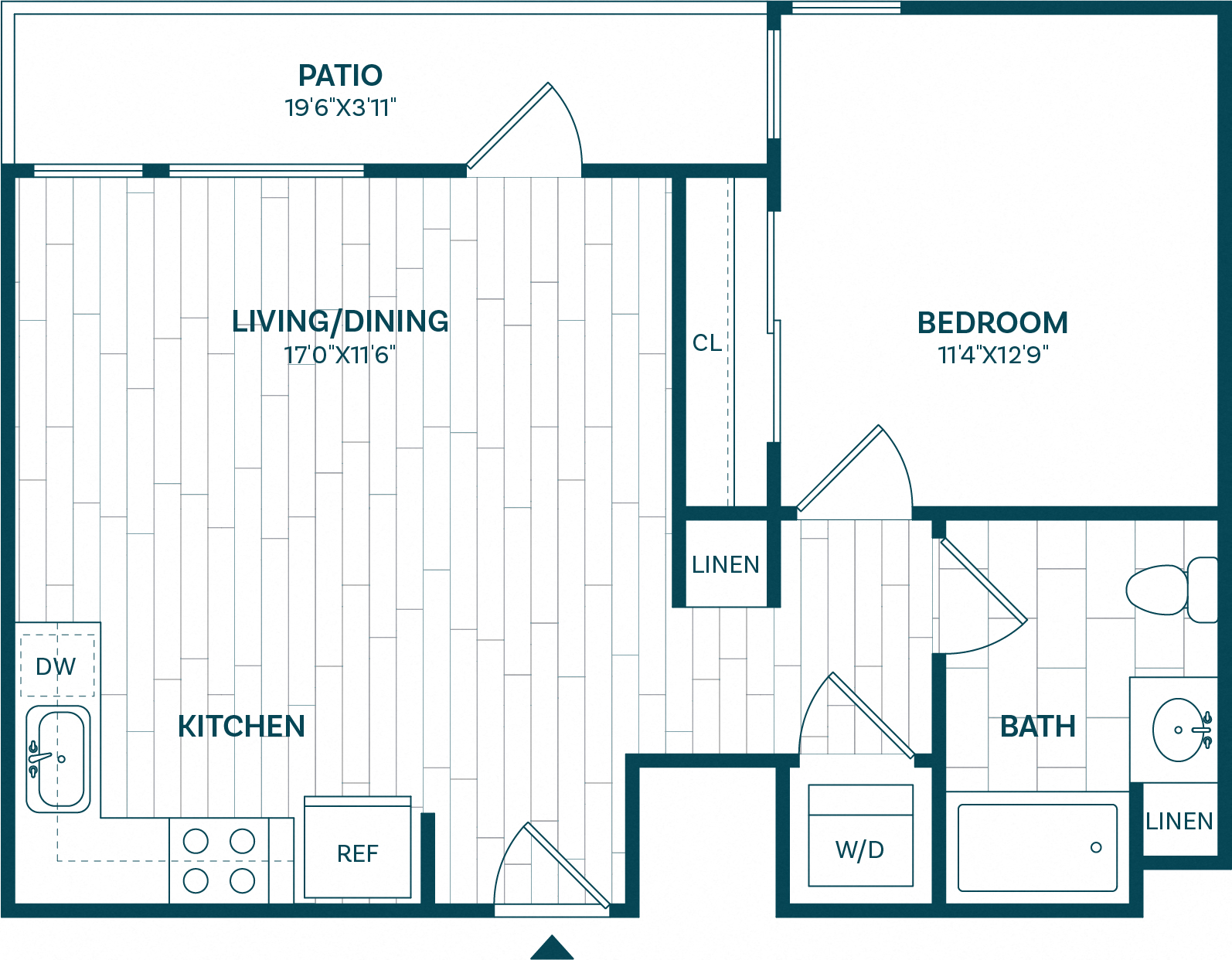 Floor Plan Image of Apartment Apt 411